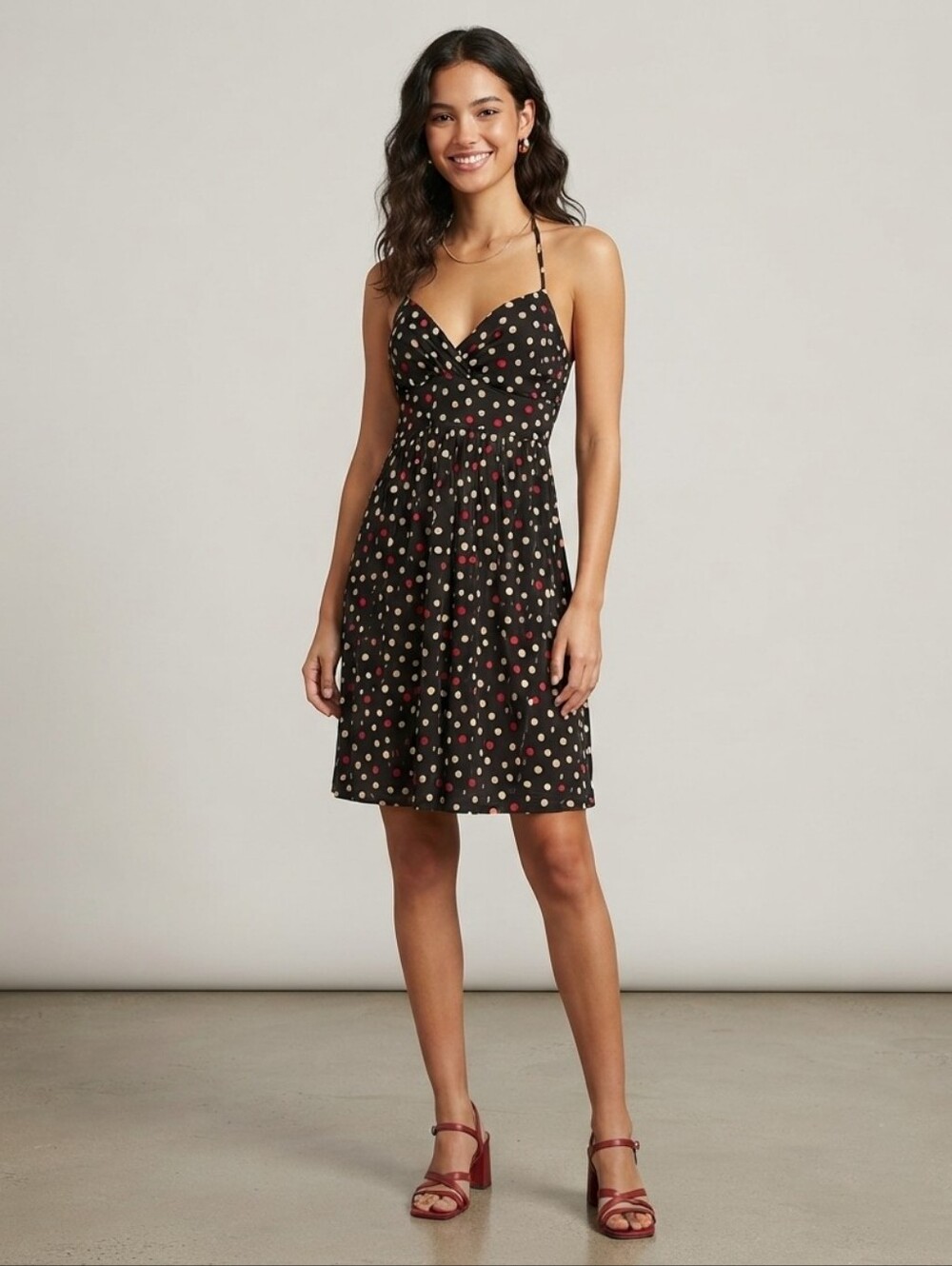 Polka Dot Halter Dress Size S